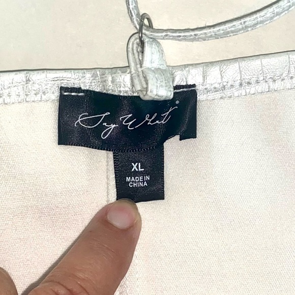 NEW - Say What? Pearl and Silver Faux Crocodile print Corset Bustier Top Size XL - Picture 8 of 10